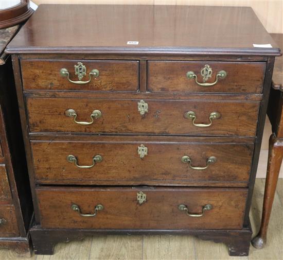 A George III mahogany chest W.79cm.